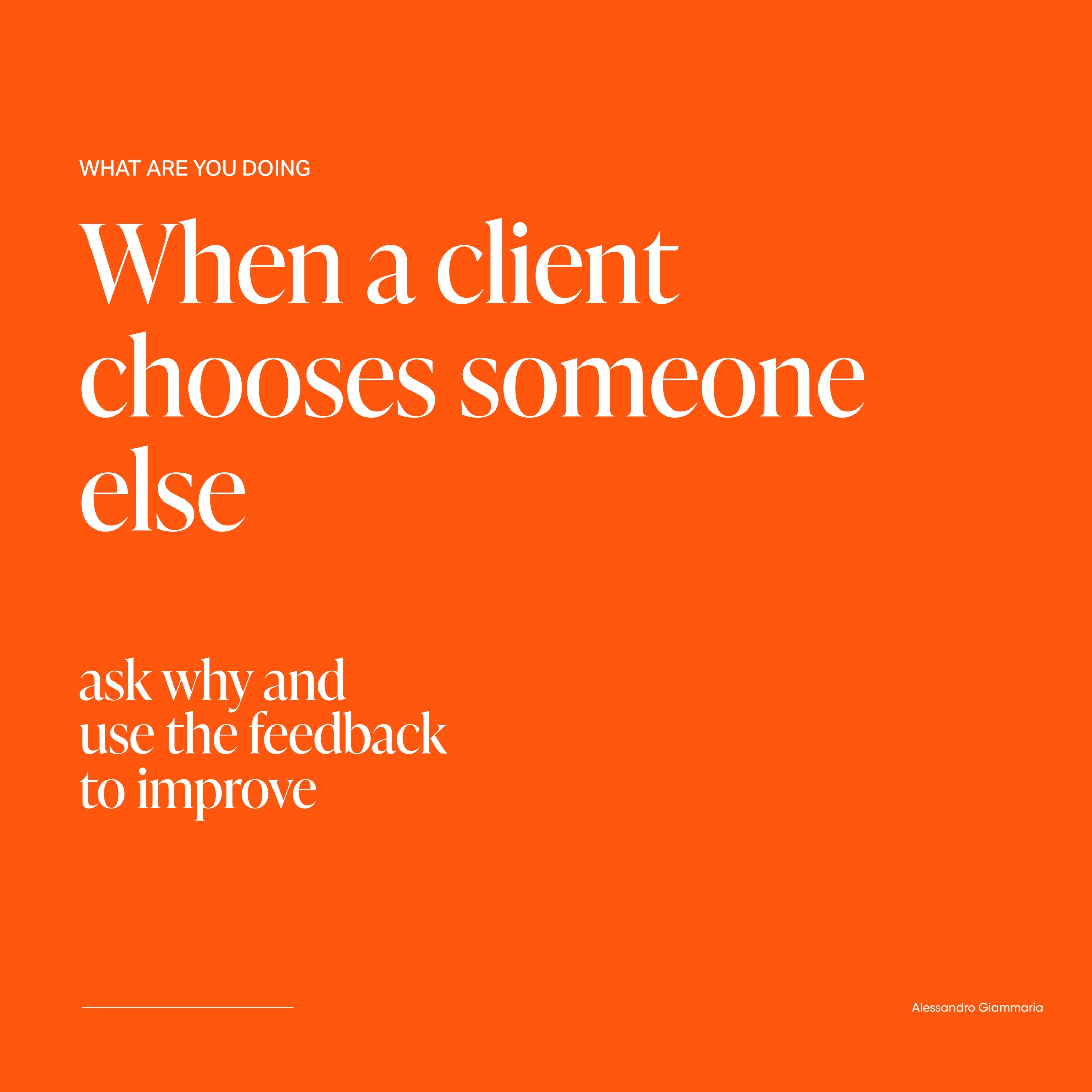 When a client chooses someone else | by Alessandro Giammaria | Jul, 2025 | Medium