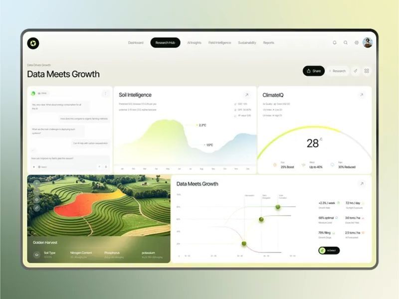 AI Agriculture Dashboard Motion | Smart Farming Analytics UI UX