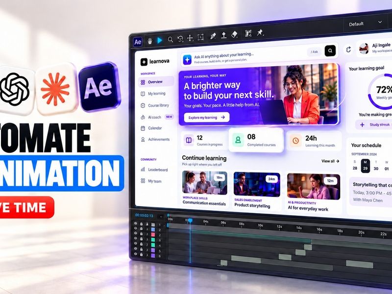 I Made Claude Animate a Full SaaS UI in After Effects (Editable Layers, No Plugins)