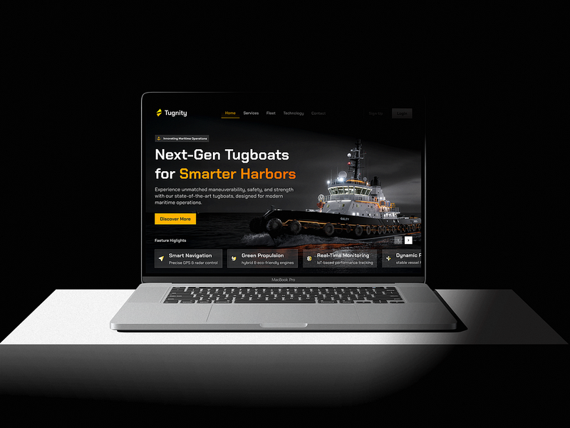 Next-Gen Tugboat Hero Section – Tugnity