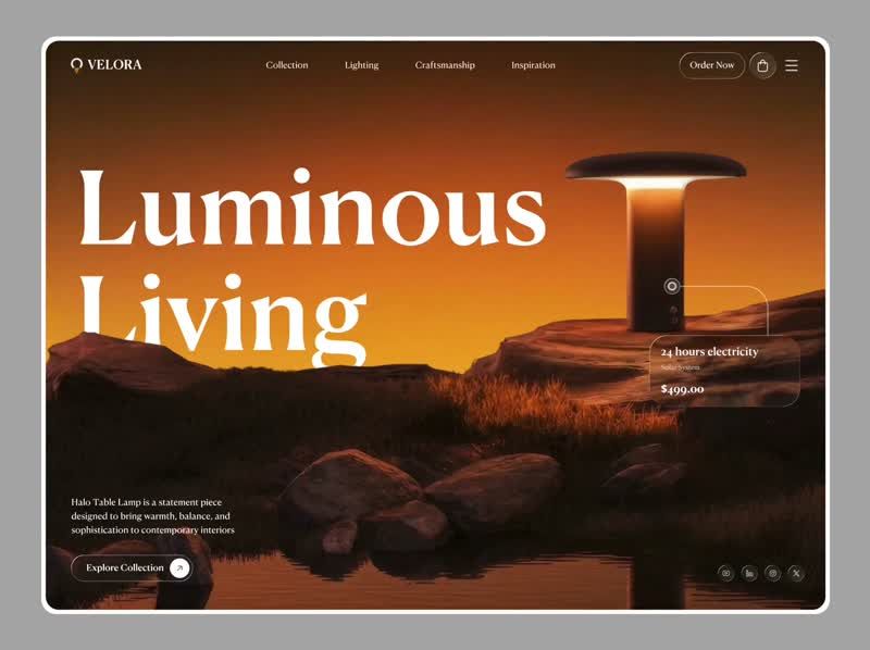 Luxury Lighting E-commerce Website Design for Modern Home Decor