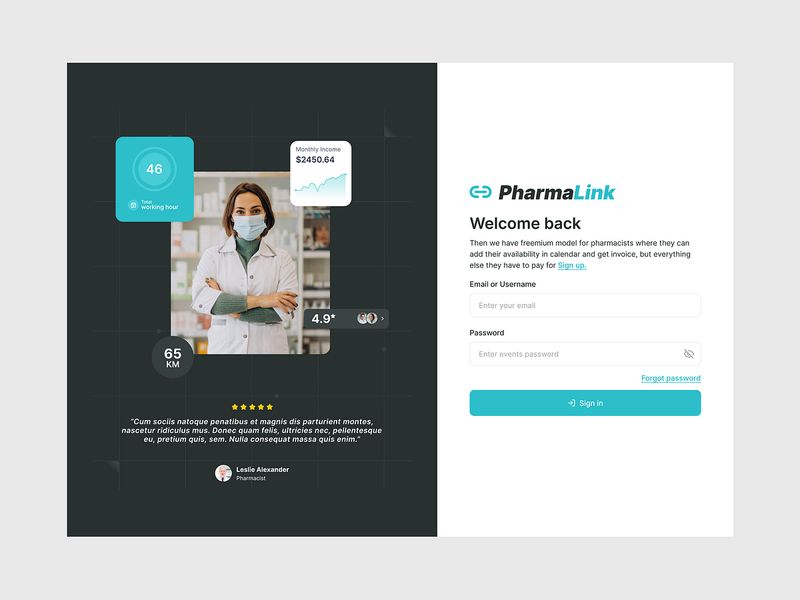 PharmaLink - Seamless Login Experience