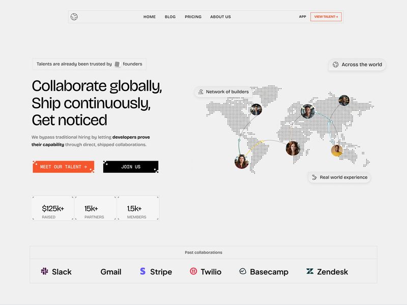 Ship Continuously — Minimalist Remote Talent Landing Page ✨