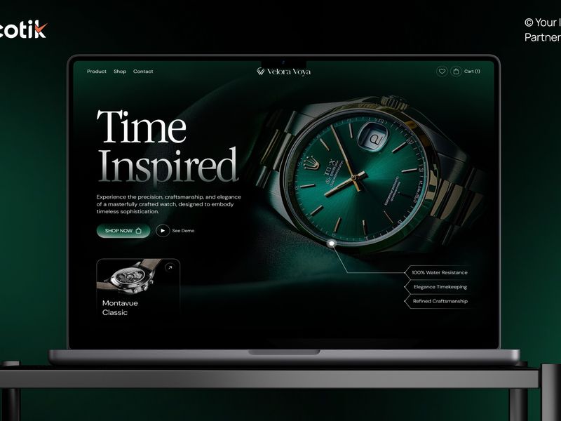 Luxury Watch Shopping Store Website Design | Velora Voya 
