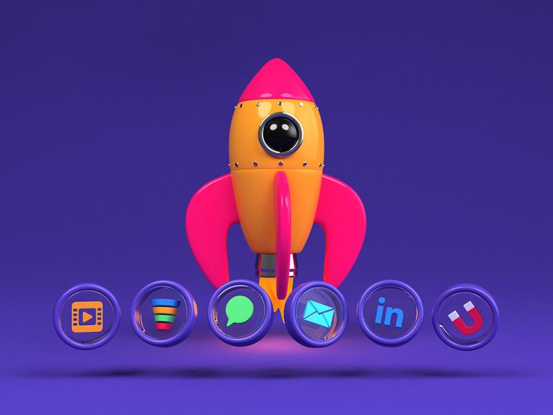 Rocket SaaS 3d animation