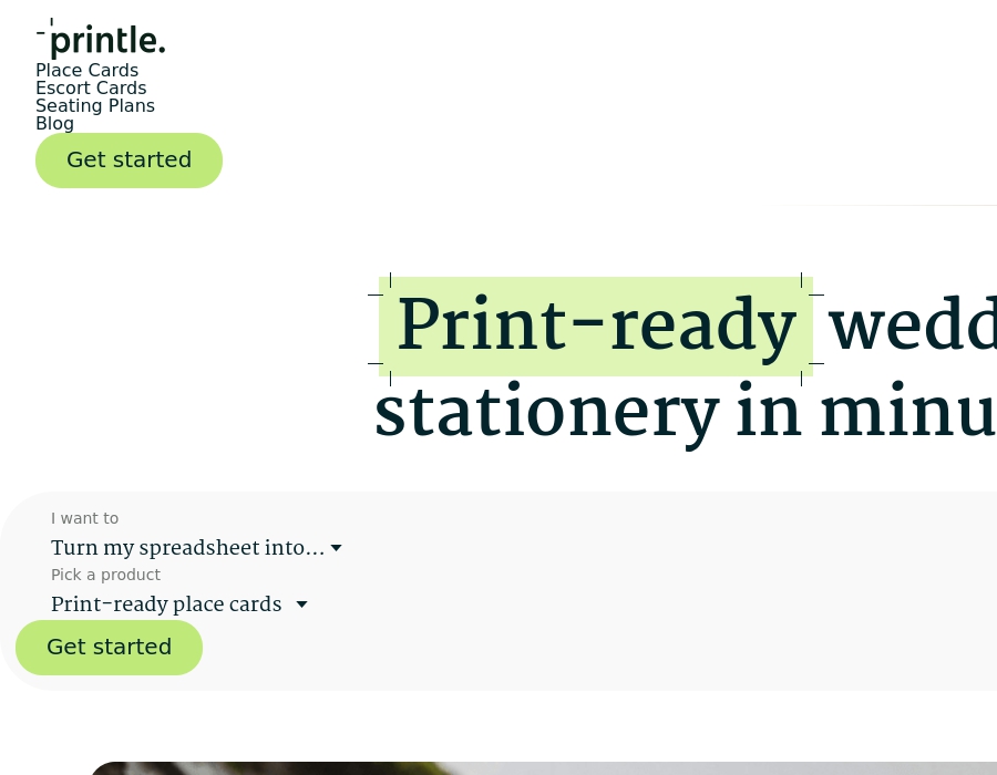 Printle | Print-ready wedding stationery in minutes.