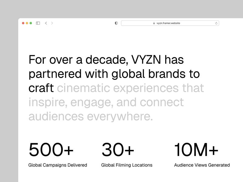 VYZN — Video Production Agency Template