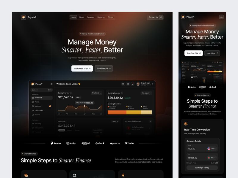 Payvia - Finance SaaS Landing Page