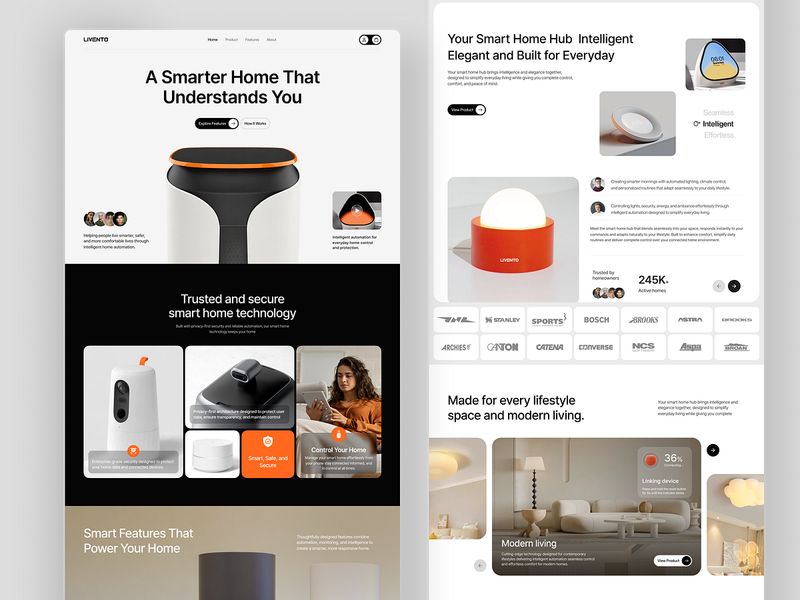 Livento - Smart Home Technology Landing Page Design