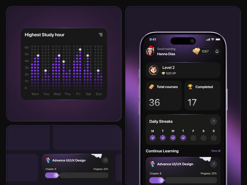 AI Gamified eLearning Mobile App UI/UX | Academix