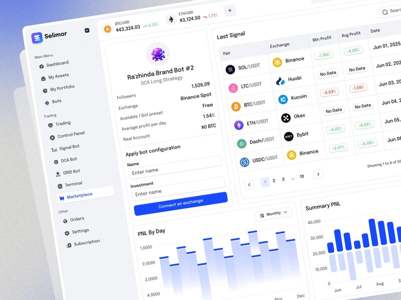 AI Crypto Trading Marketplace Details Dashboard Design