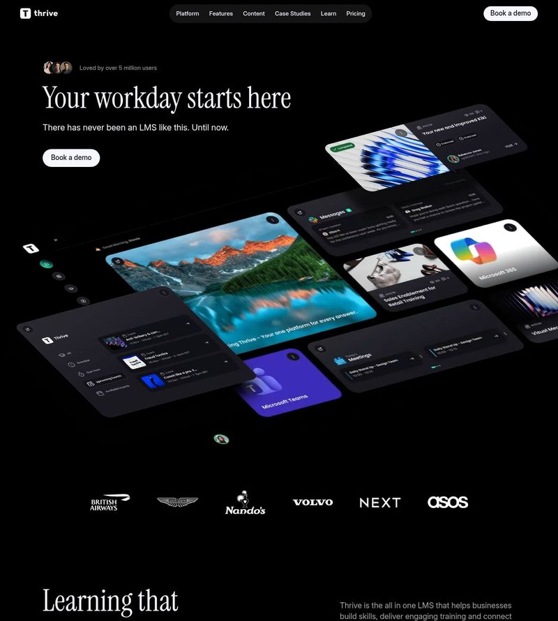 Screenshot taken from thrivelearning.com