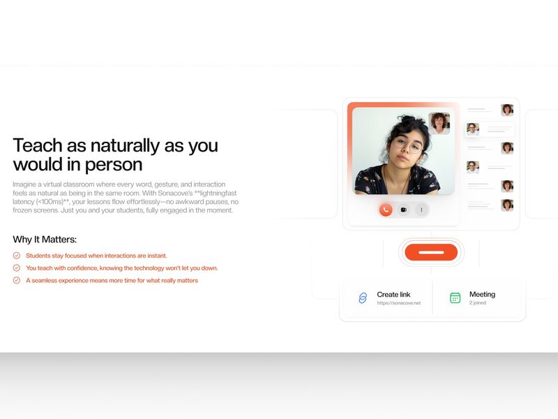 EdTech Platform - Live Classroom & Low-Latency Video Feature Section