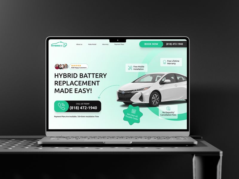 Hybrid 2 Go - Website UI/UX design, Landing page, ui ux