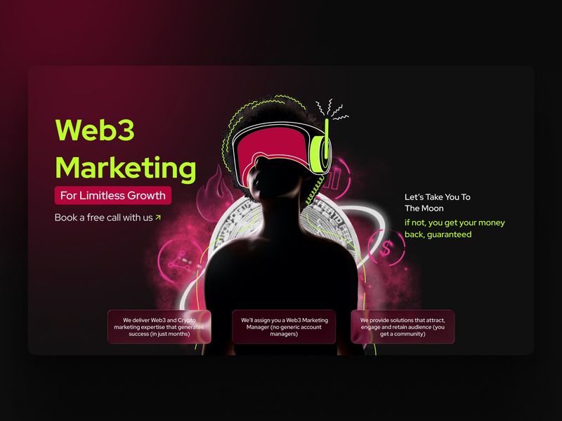 Futuristic Web3 Marketing Header UI Design 