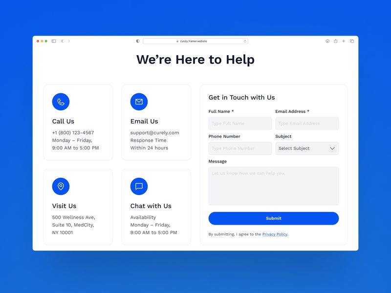 Curely · Health Care Website Template