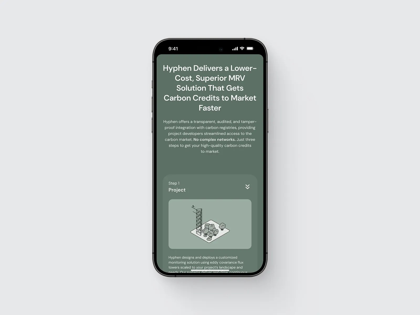 Landing Page for a Carbon Measurement and Verification Company Image 1