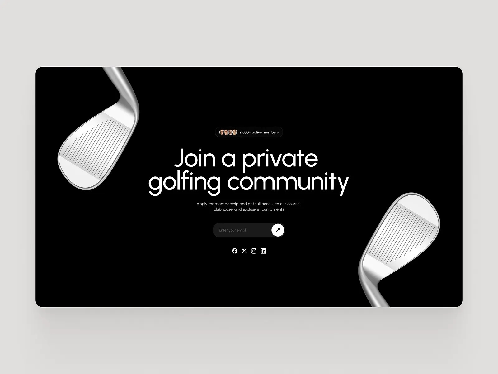 Golf Club Landing Page Design Image 0
