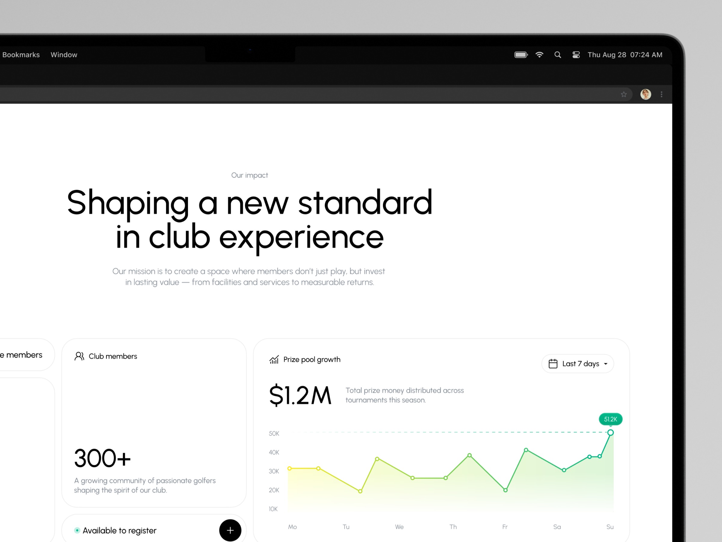 Golf Club Landing Page Design Image 2