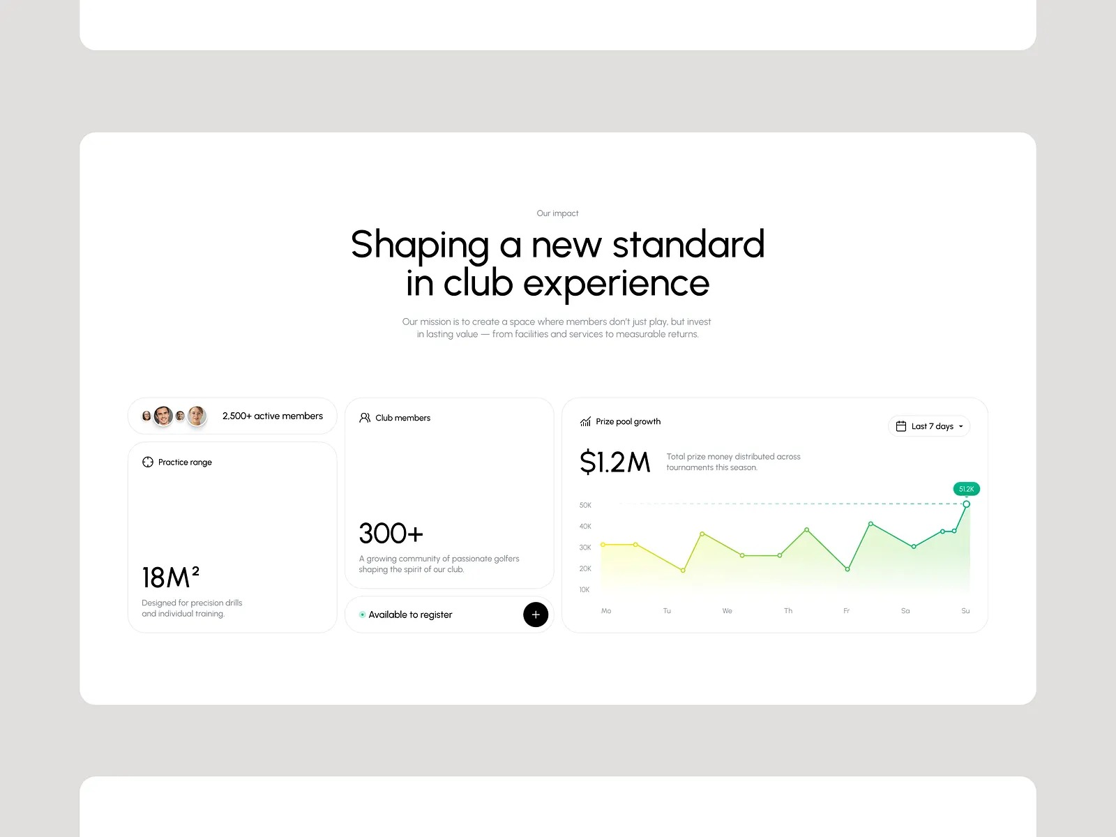 Golf Club Landing Page Design Image 4