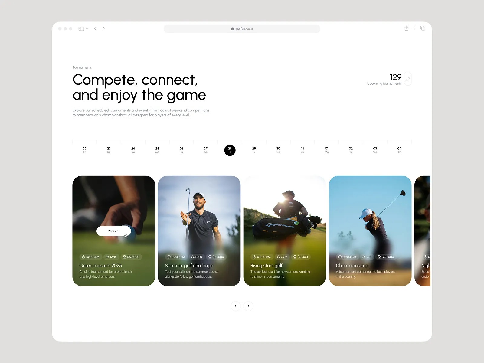 Golf Club Landing Page Design Image 6
