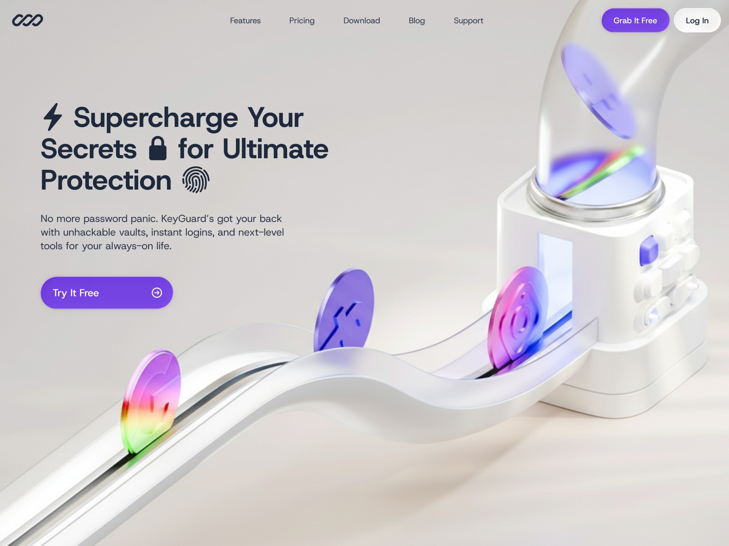 Landing Page Design for Password Manager Image 0