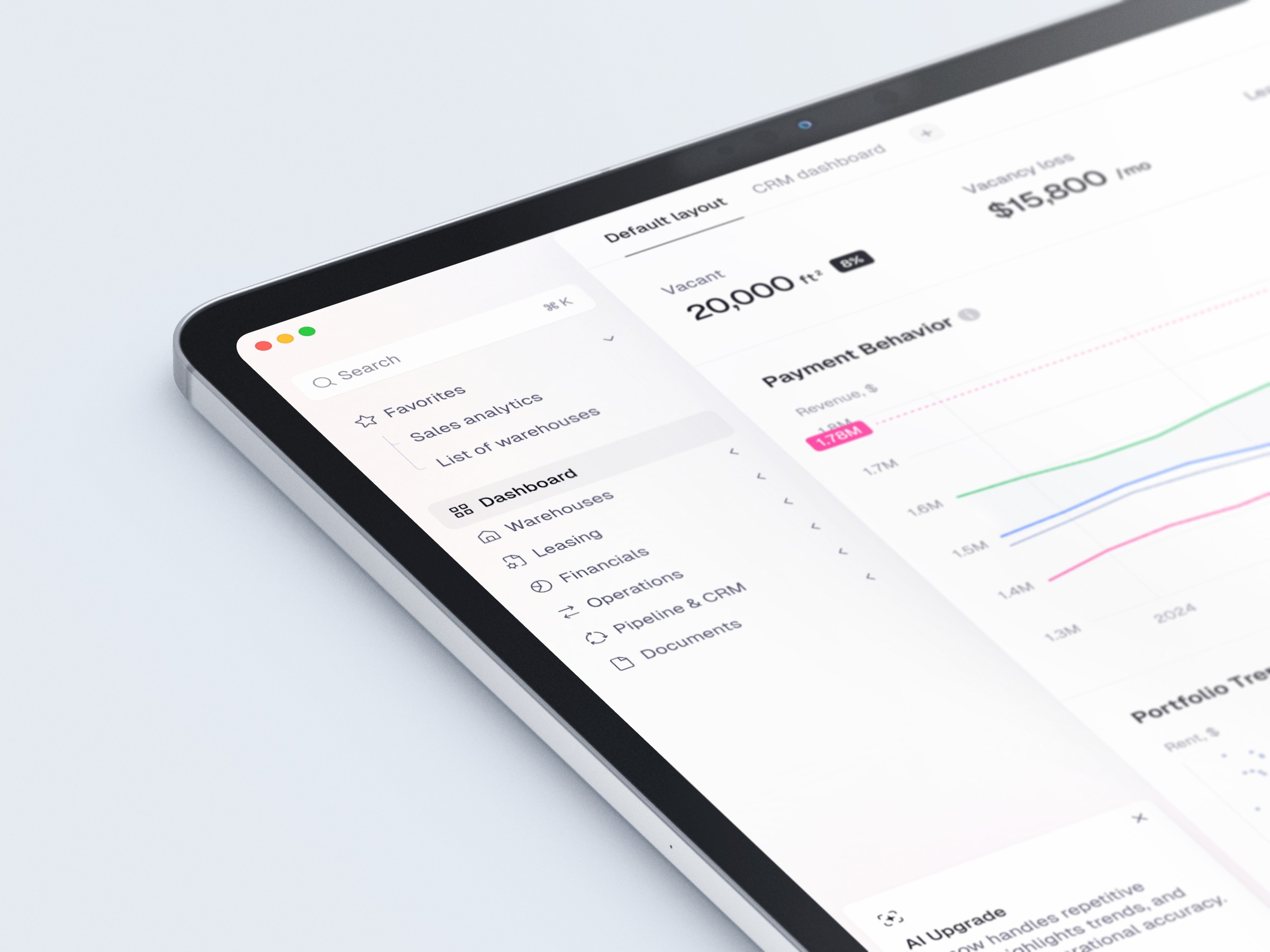 ERP Dashboard Design for Warehouse Portfolio Management Image 2