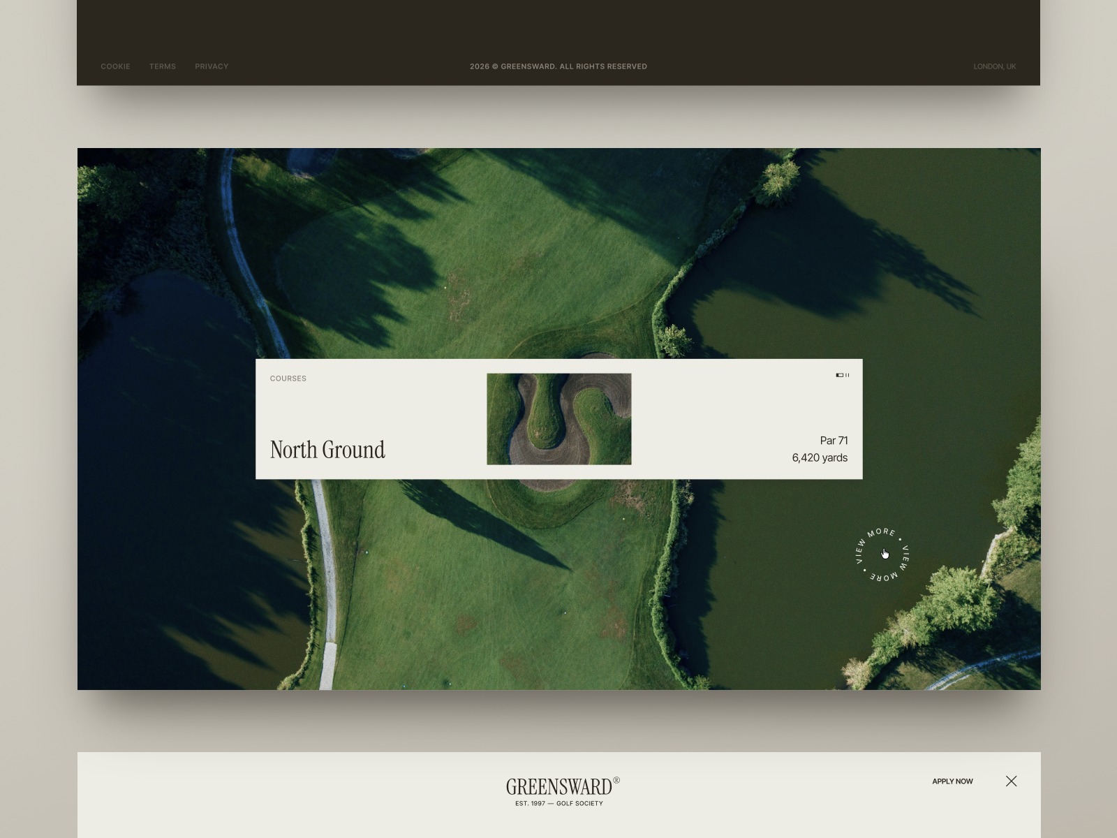 Golf Club Landing Page Design Image 0
