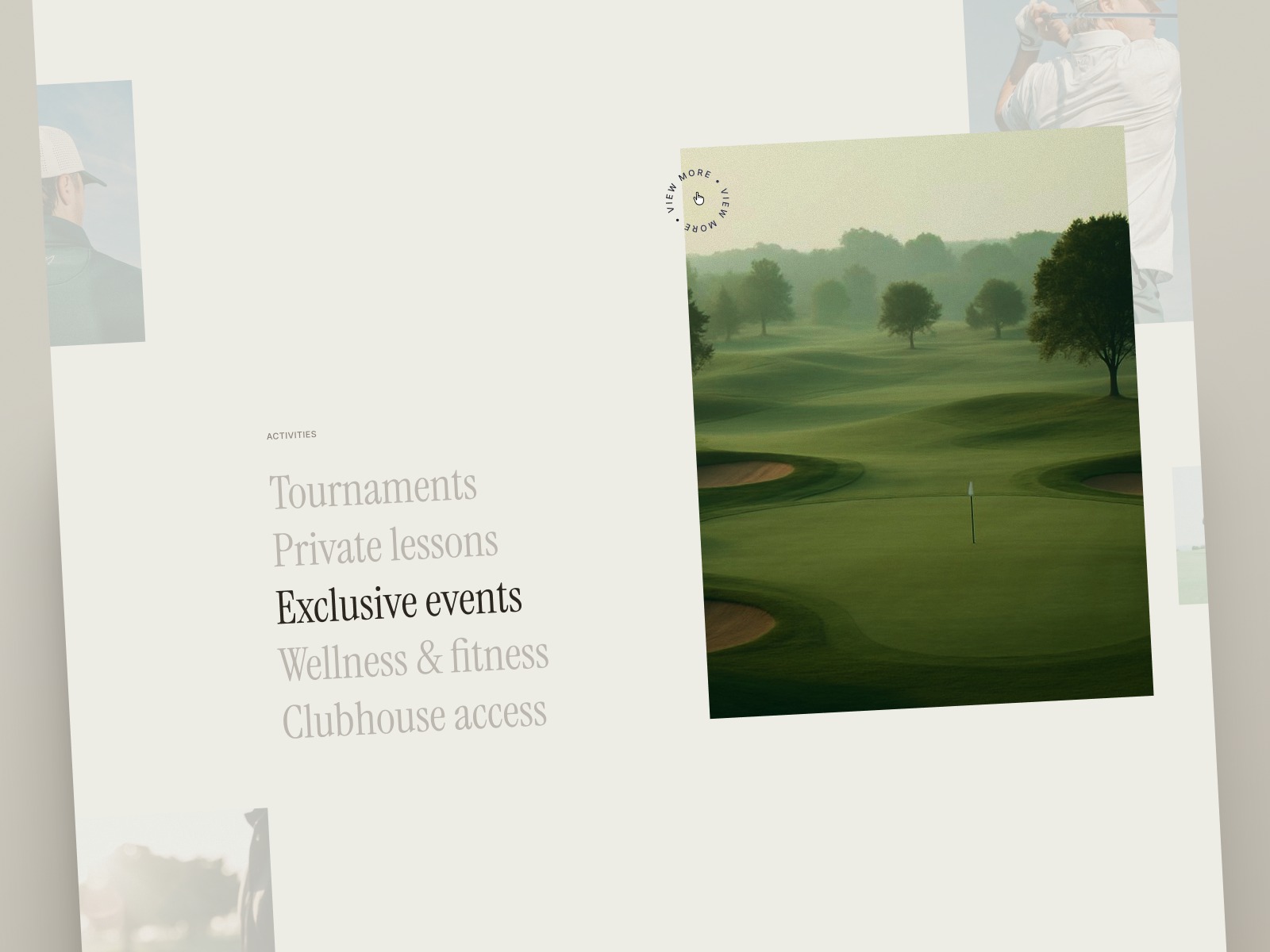 Golf Club Landing Page Design Image 1