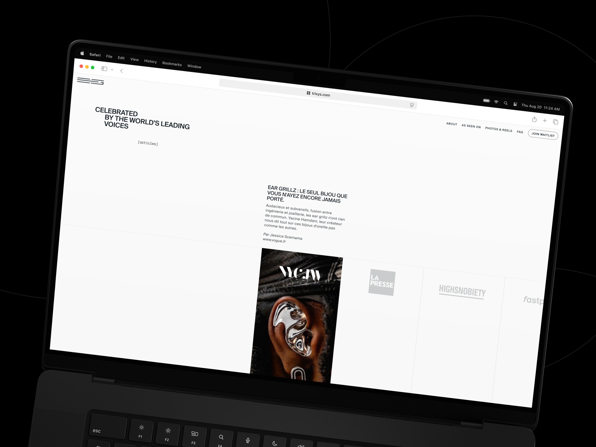 Website Design for Avant-Garde Jewelry Product Image 1