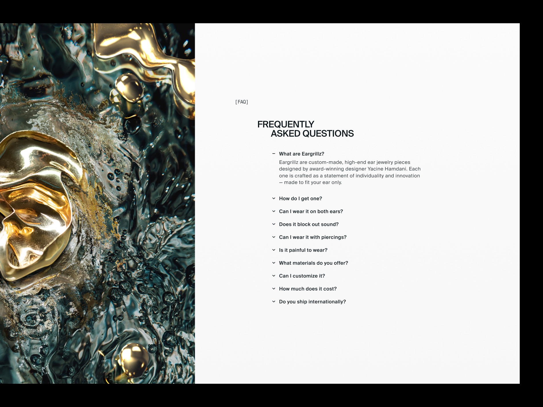 Website Design for Avant-Garde Jewelry Product Image 2