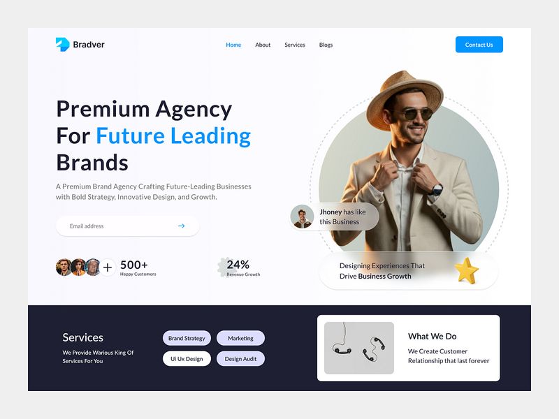 Premium Brand Agency Website Design Concept