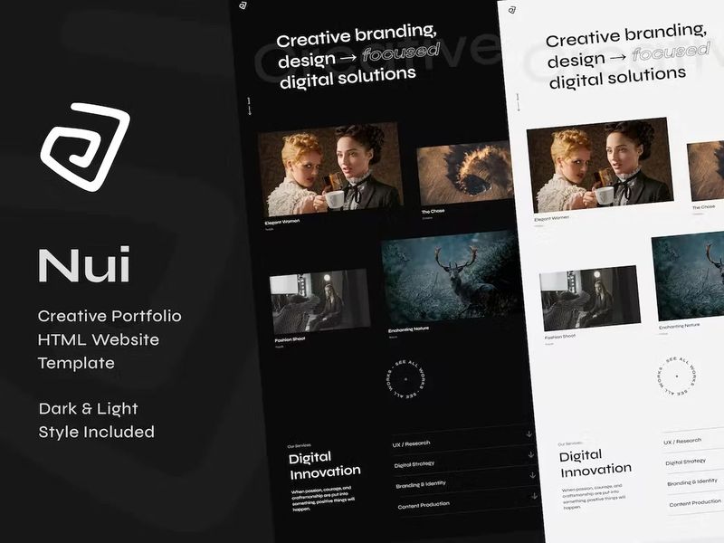 Nui - Creative Portfolio Showcase HTML Website Template by Themetorium
