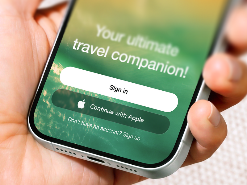 Travel app design