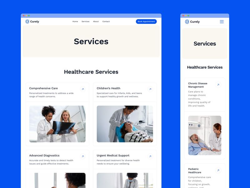 Curely · Health Care Website Template