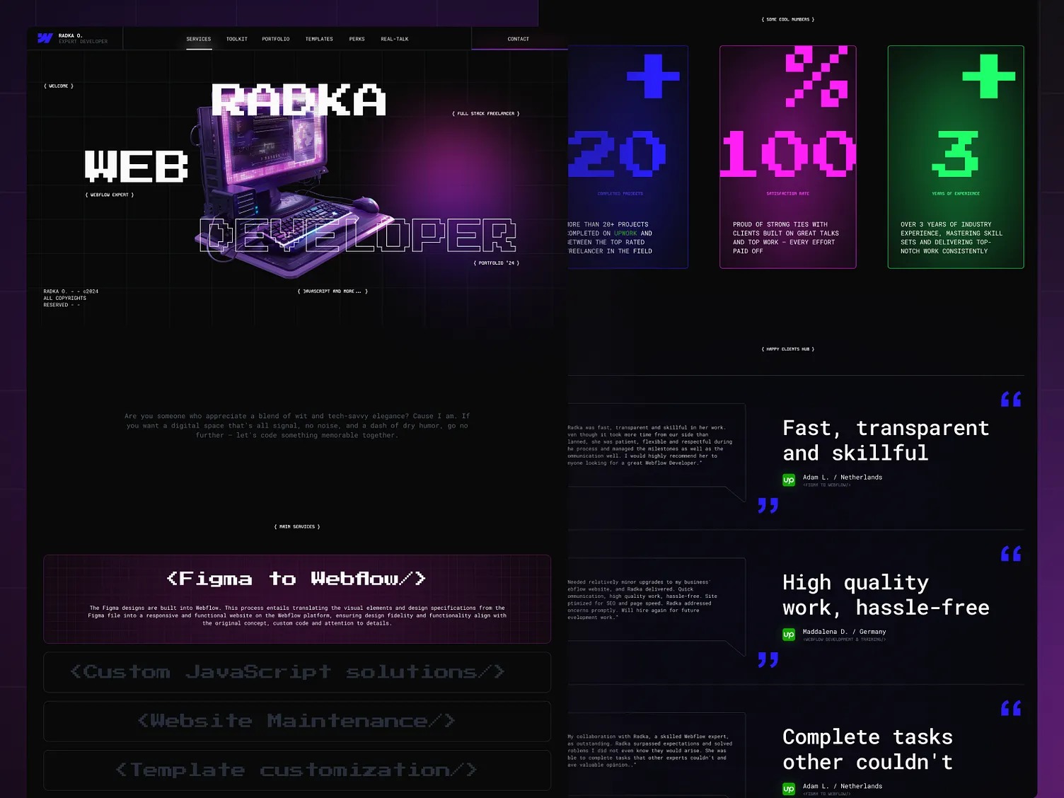 Web Developer's Portfolio - Landing Page Design Image 0