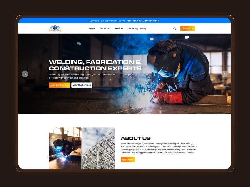Delgado's Welding | Industrial Construction Website Design