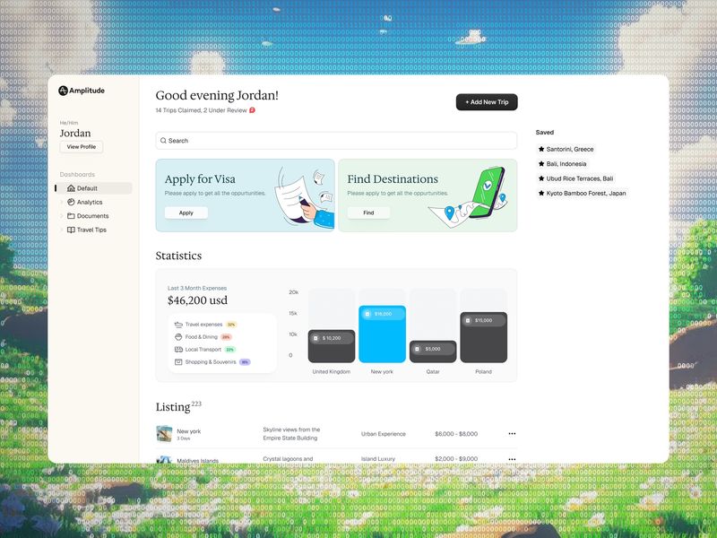  Corporate Travel & Visa Application Hub — Modern SaaS UI 📑