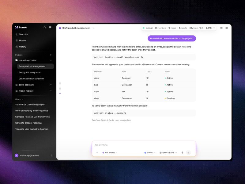 Lumio — AI Workspace for Product Teams