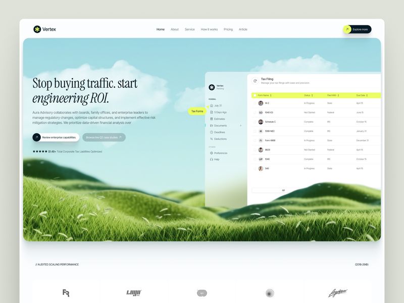 Vertex / B2B Growth Marketing Landing Page