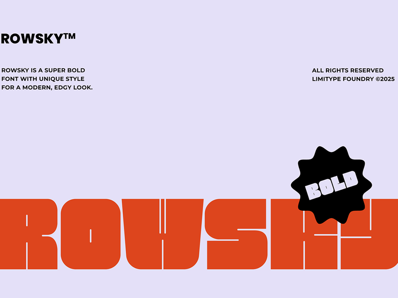 Rowsky - Bold Font