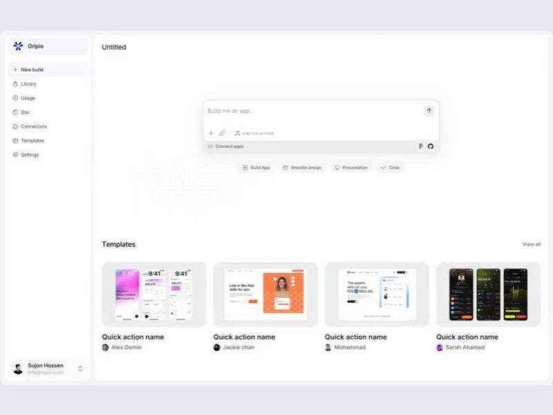Oripio - AI App Builder Dashboard