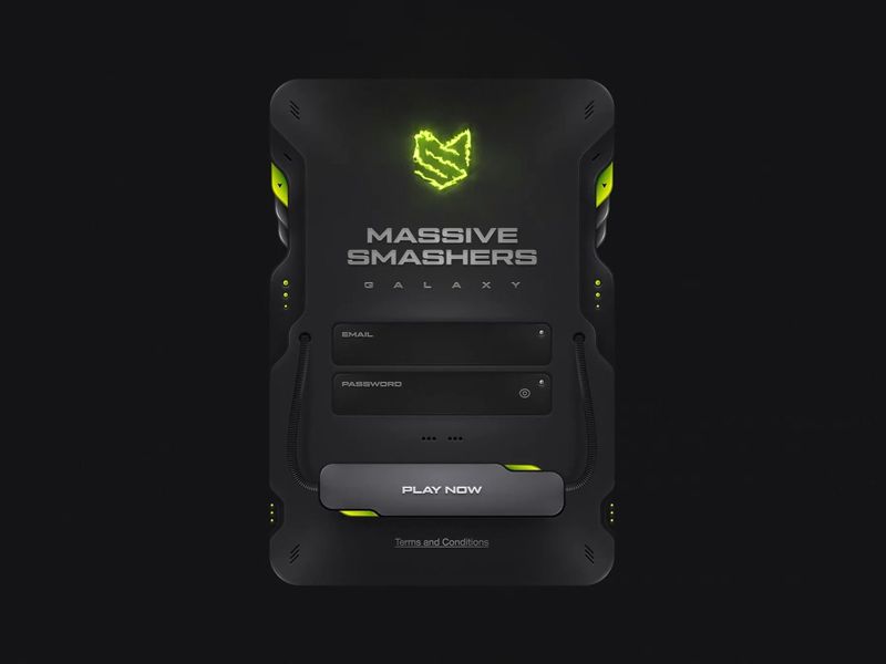 Gaming login card design