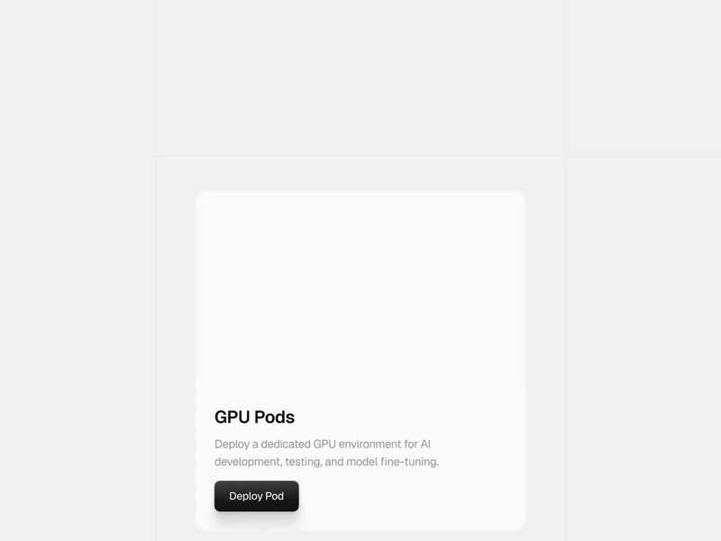 Simple card UI animation for GPU Pods.