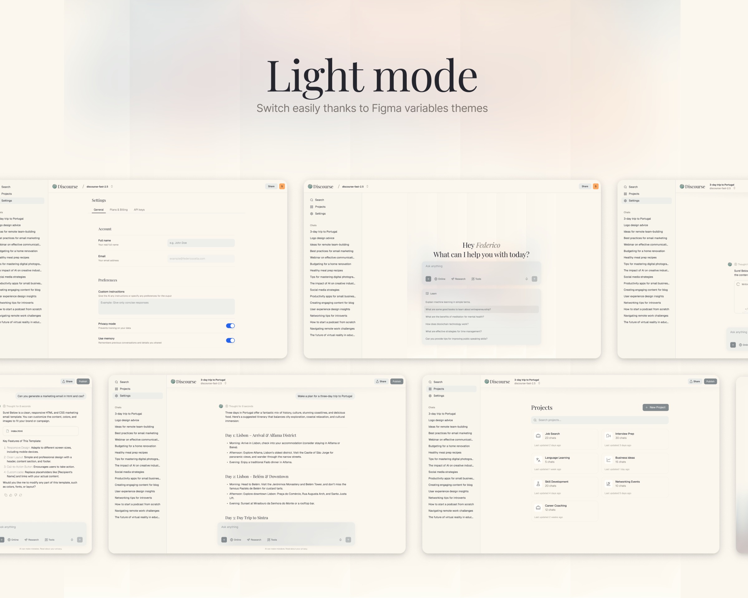 Discourse - AI Chatbot UI Kit for Figma Image 2