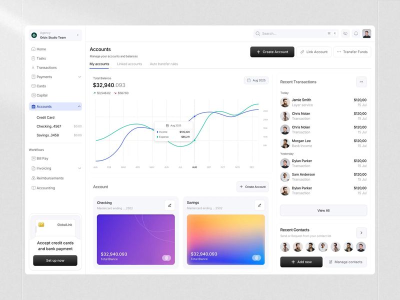 Finance Dashboard UI | Accounts & Balance Management System