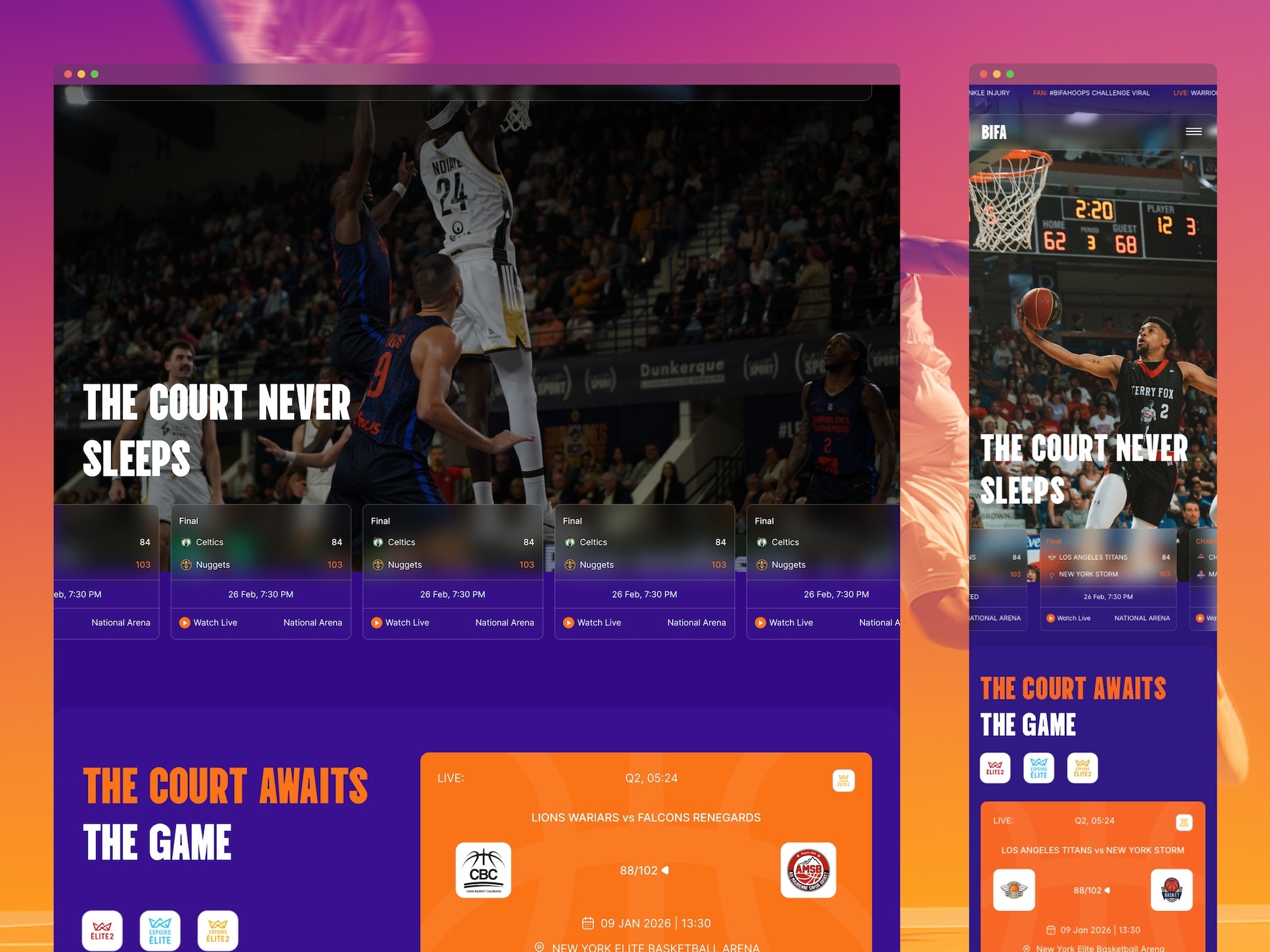 BIFA Basketball League Website Template Image 0