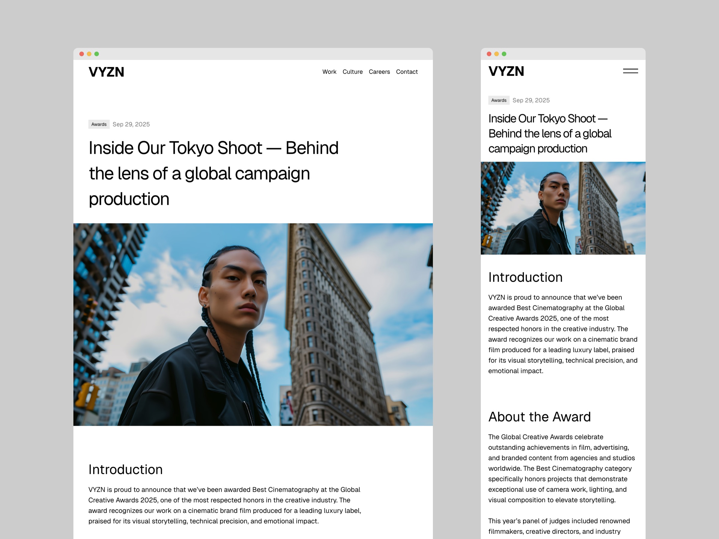 VYZN Video Production Agency Template Image 1