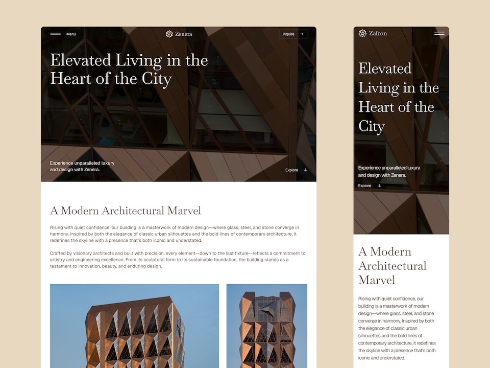 Zafron Luxury RealEstate Website Template Image 0