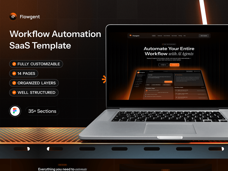 Flowgent - Workflow Automation SaaS Template